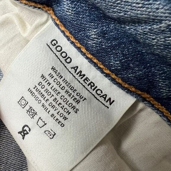 Good American Jeans Exposed Zip Good Waist Denim Pants Women's 22 Plus Size Cuff - Picture 11 of 13